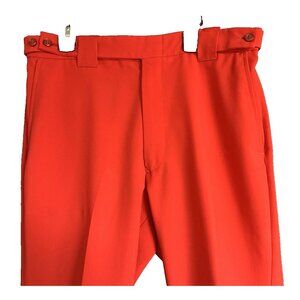 Vintage 60s 70s Pants Men's 32x33 Polyester Leisure Suit Disco True Red